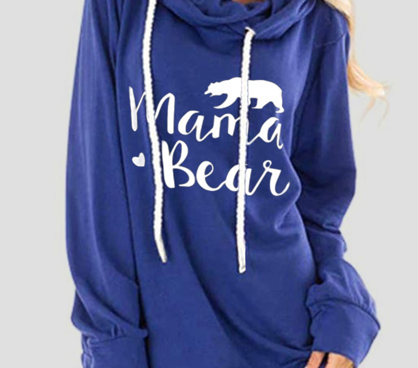 Drawstring Letter Graphic Long Sleeve Hoodie