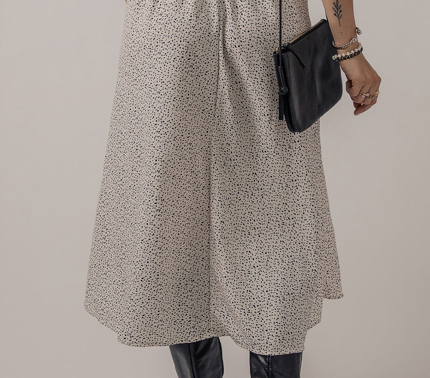 Speckle High Waist Midi Skirt