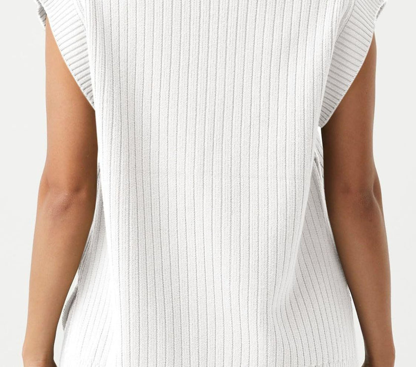 Mandy Ribbed V-Neck Sweater Vest