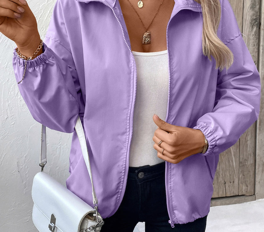 Ivy Lane Pocketed Zip Up Long Sleeve Jacket