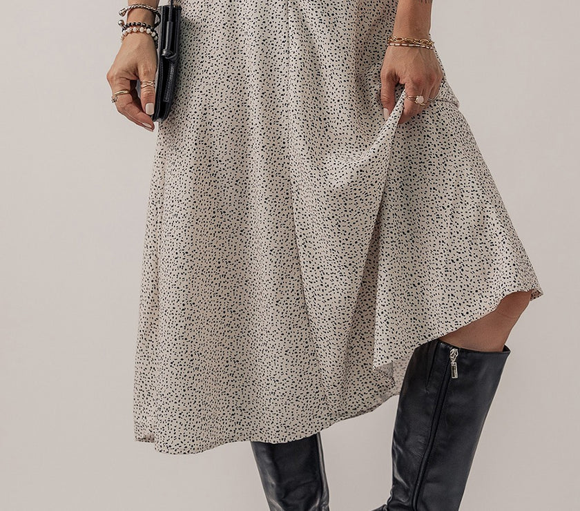 Speckle High Waist Midi Skirt