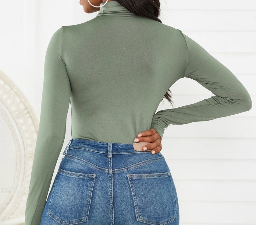 Turtleneck Long Sleeve Bodysuit