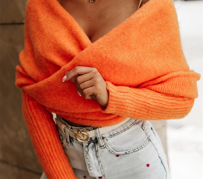 Long Sleeve Cropped Knit Top