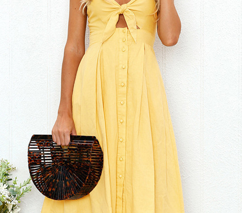 Cutout Smocked Sweetheart Neck Cami Dress
