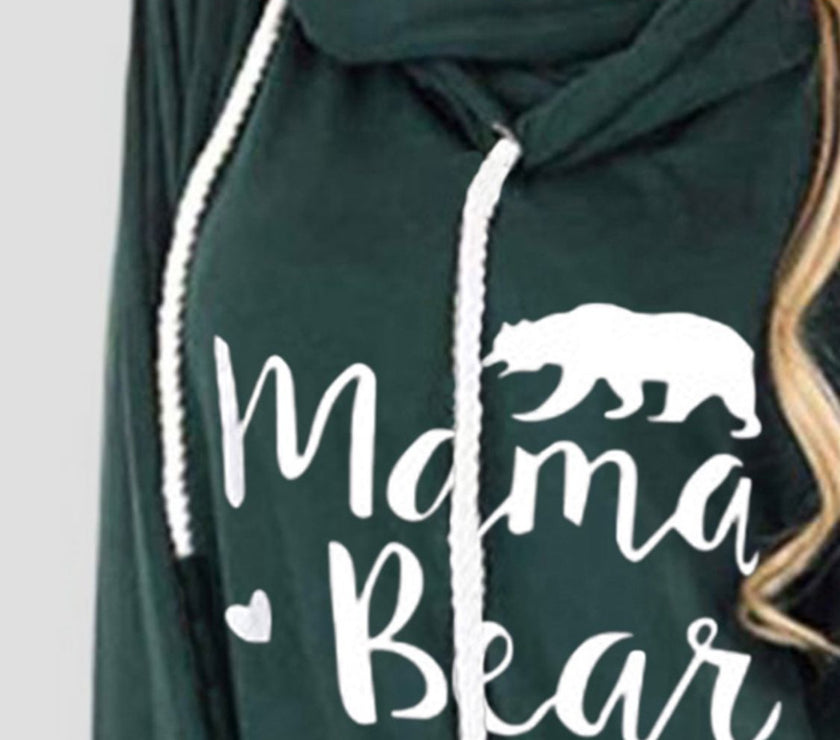 Drawstring Letter Graphic Long Sleeve Hoodie