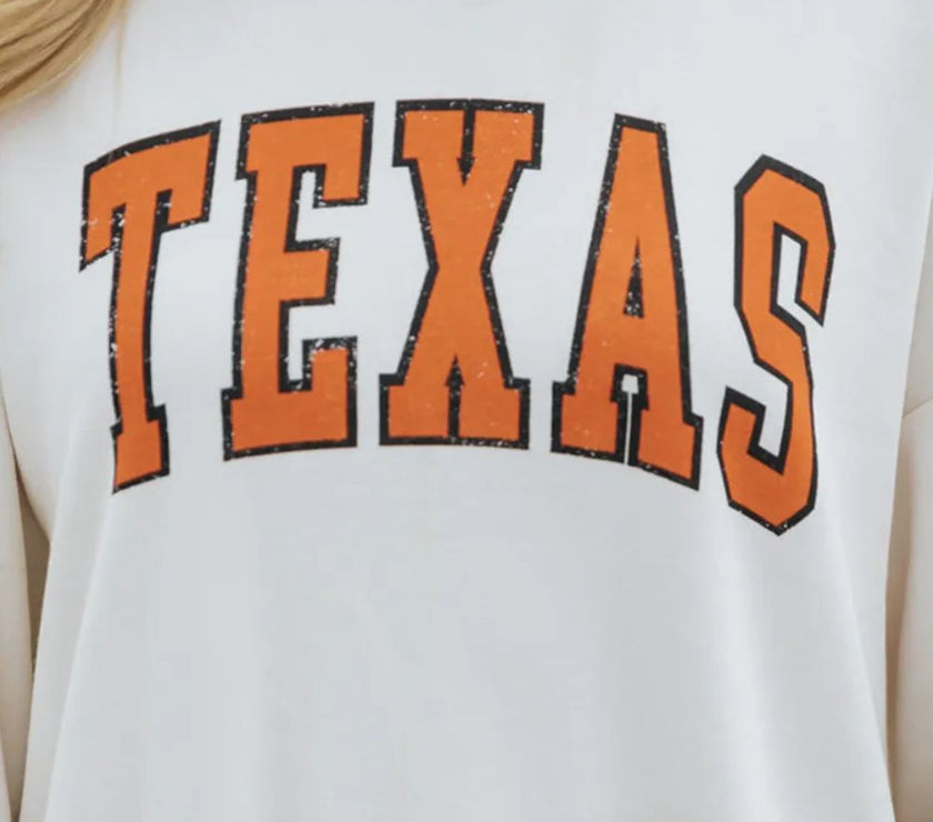 TEXAS Round Neck Dropped Shoulder Sweatshirt