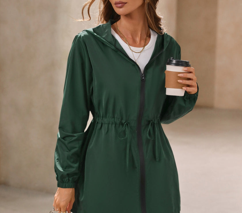 Ivy Lane Outdoor Waterproof Long Sleeve Hooded Windbreaker