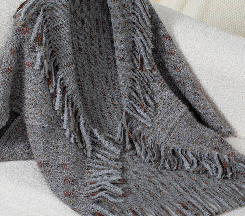 Fringe Open Front Half Sleeve Poncho