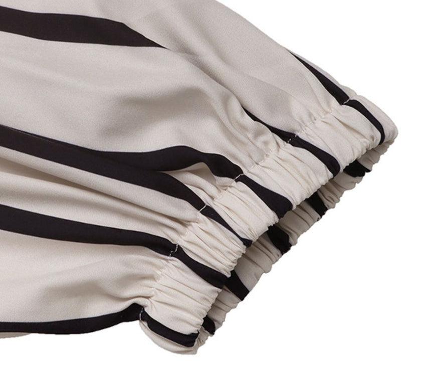 Perfee Striped Collared Neck Long Sleeve Shirt