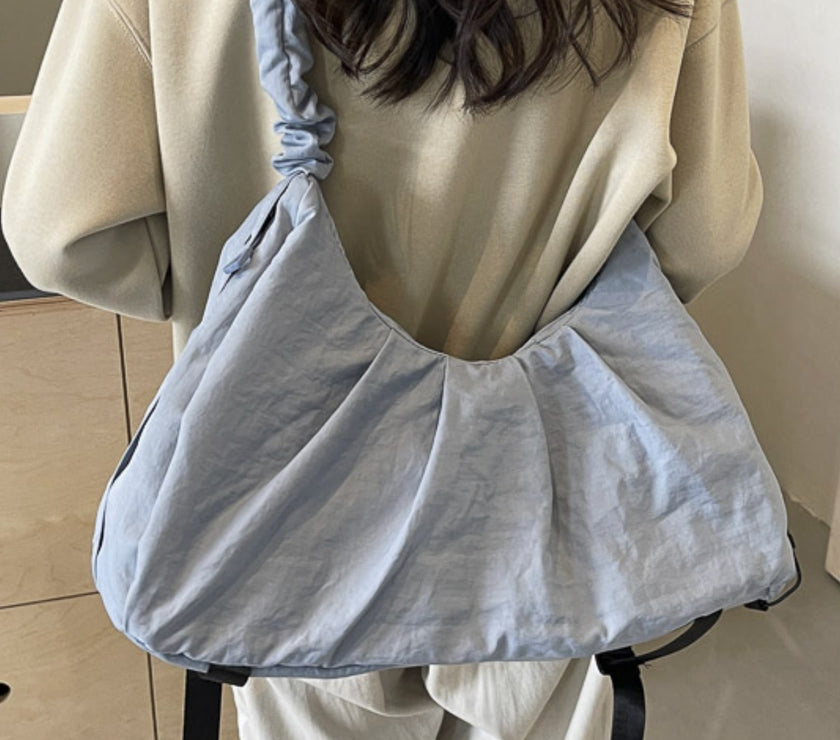 Drawstring Strap Ruched Crossbody Bag