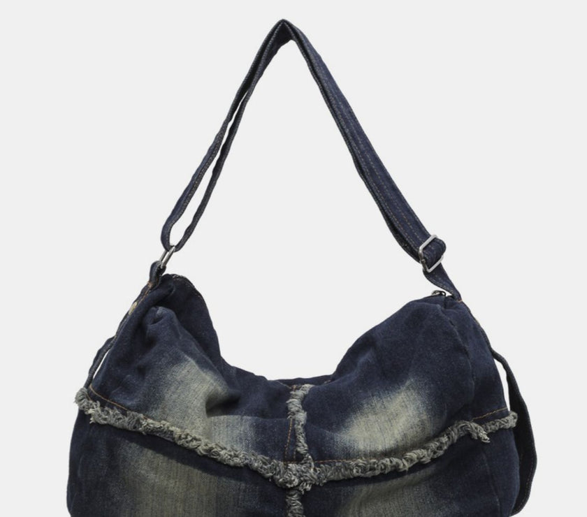 Raw Hem Gradient Crossbody Bag