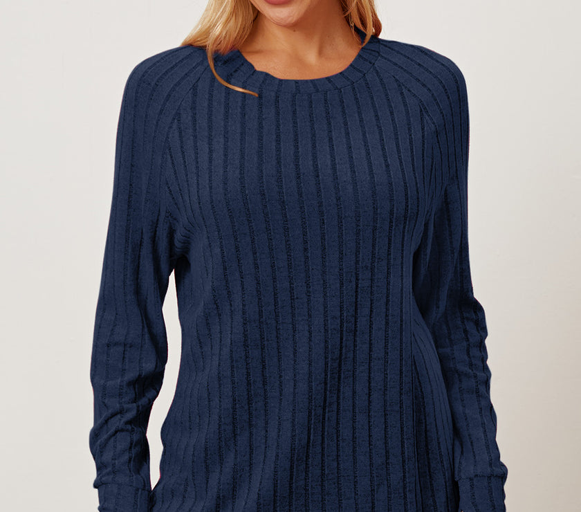 Basic Bae Full Size Ribbed Thumbhole Sleeve T-Shirt