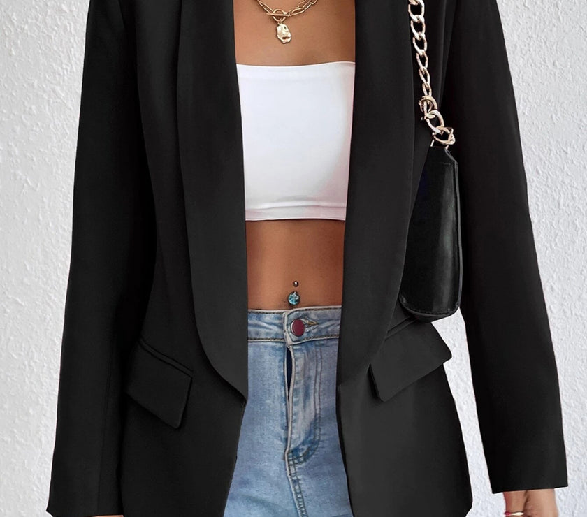 Shawl Collar Long Sleeve Blazer