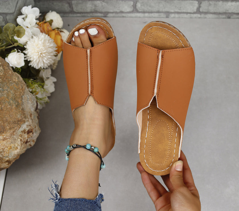 PU Leather Open Toe Sandals