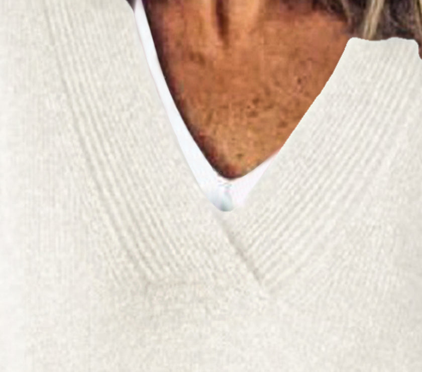 V-Neck Dropped Shoulder Sweater