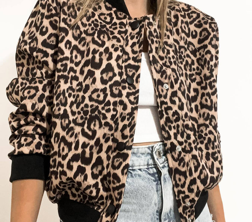 Pocketed Snap Down Baseball Collar Jacket