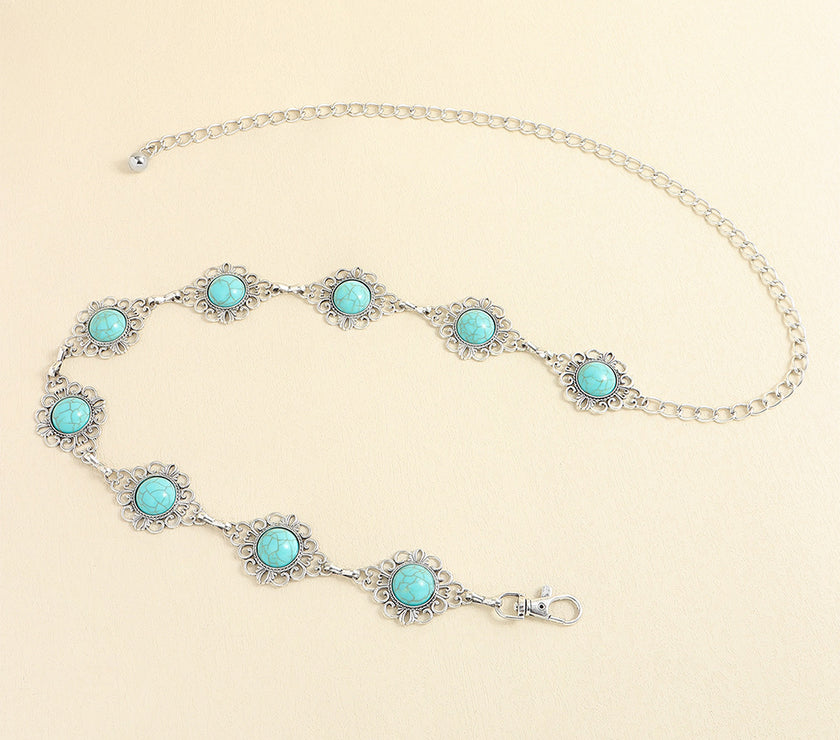 Vintage Turquoise Alloy Belt