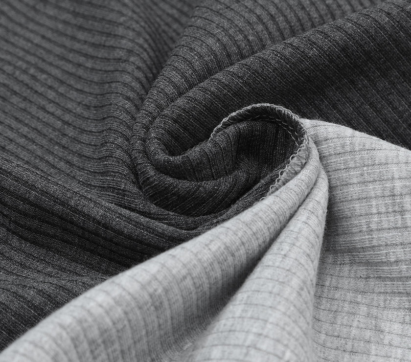 Exposed Seam Contrast Round Neck Long Sleeve T-Shirt