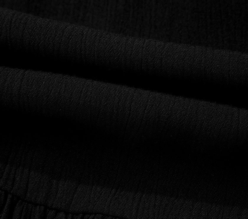 Black Floral Embroidery Ruffled Spaghetti Straps Tank Top