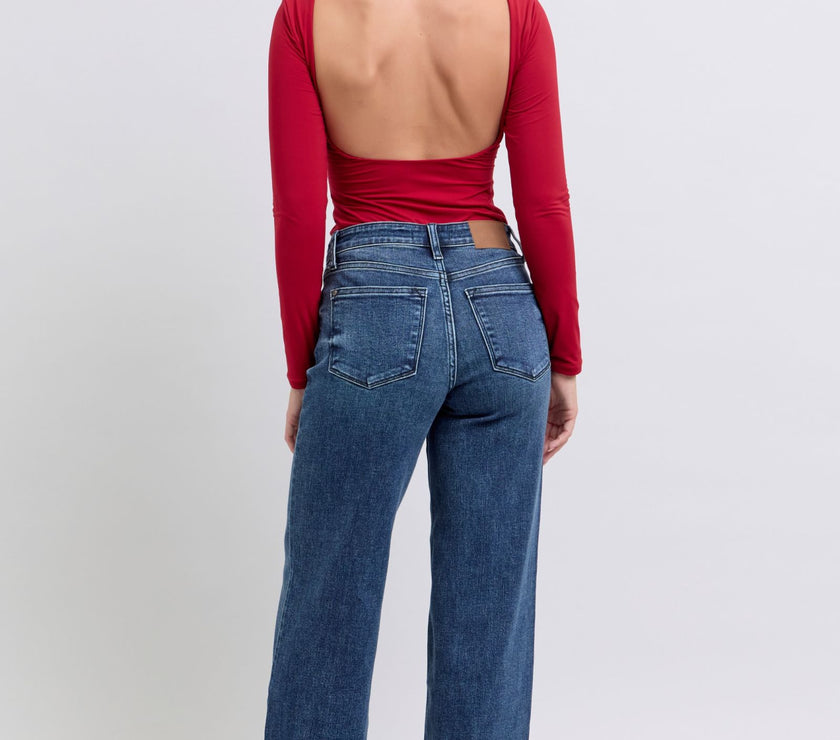 Judy Blue Full Size Raw Hem Mid Rise Jeans