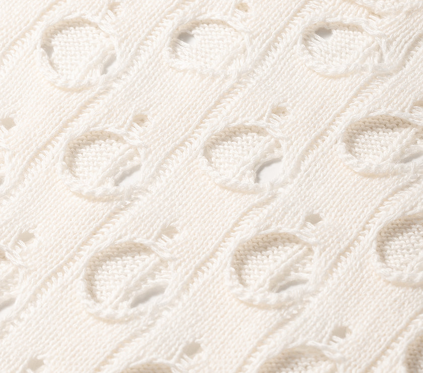 Cutout Round Neck Dropped Shoulder Knit Cover Up