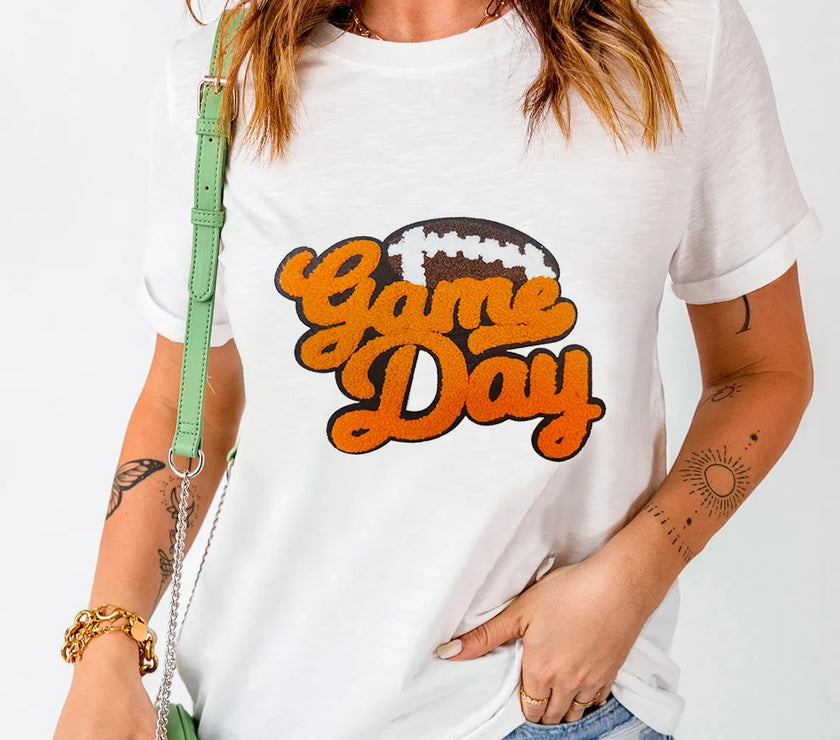 GAME DAY Round Neck Short Sleeve T-Shirt