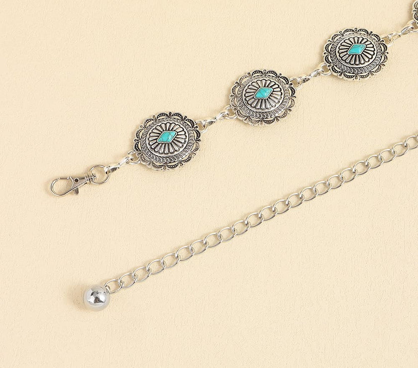 Vintage Turquoise Alloy Belt