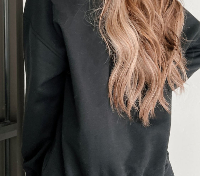 MARDI GRAS Round Neck Drop Shoulder Sweatshirt