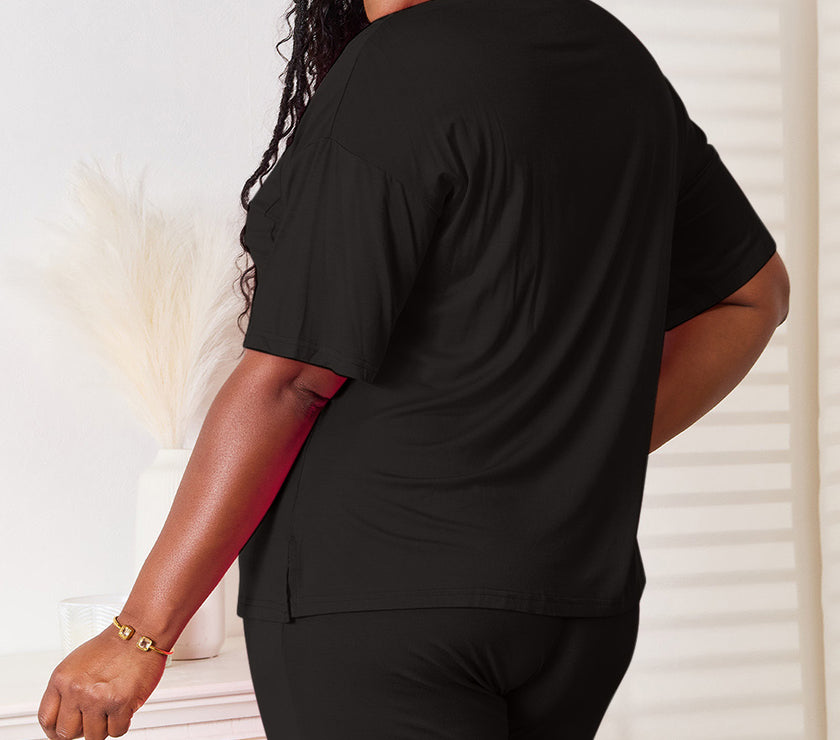 Basic Bae Full Size Soft Rayon Half Sleeve Top and Shorts Set