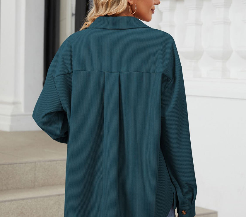 Button Up Long Sleeve Shirt with Breast Pockets