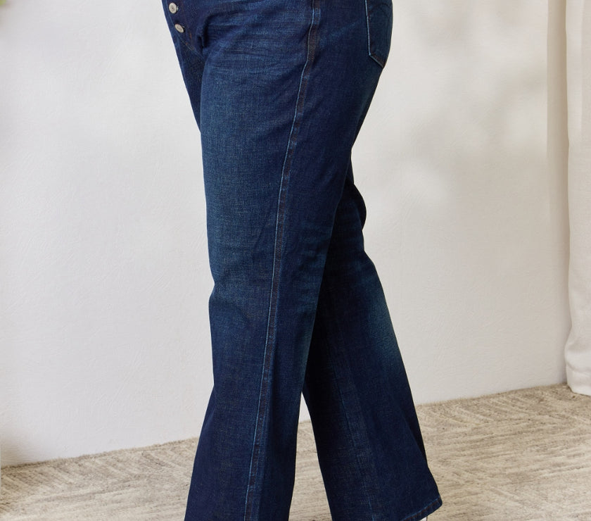 Judy Blue Full Size Button-Fly Straight Jeans