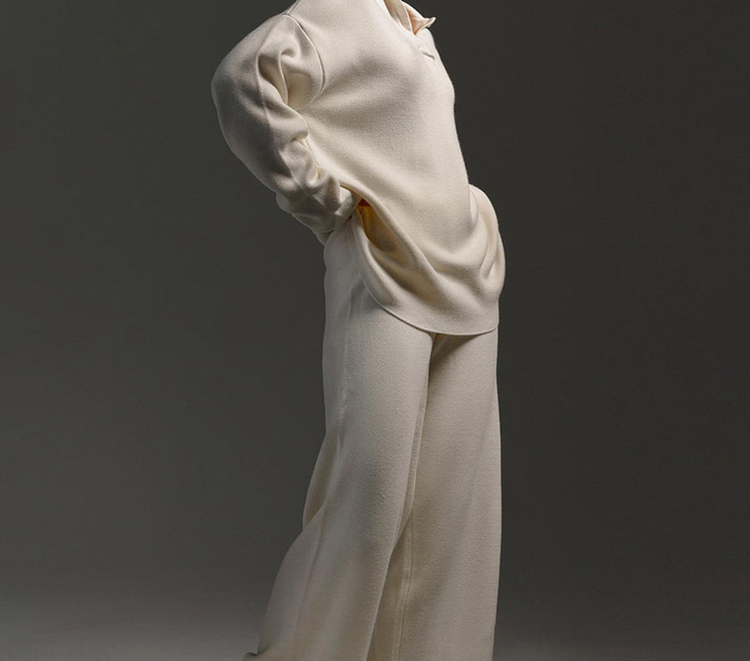 Johnny Collar Long Sleeve Top and Pants Sweater Set