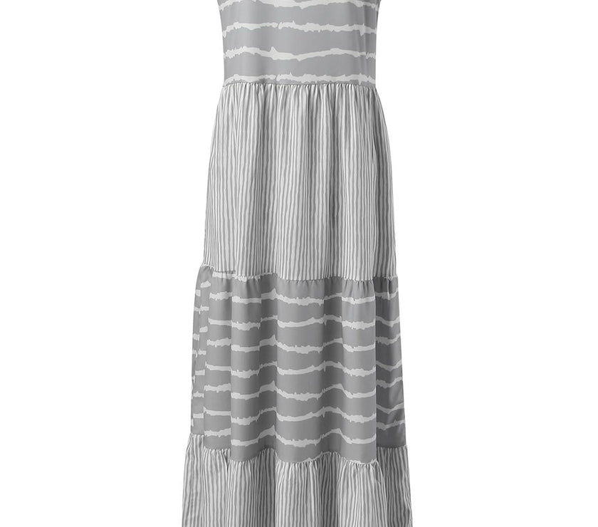 Tiered Striped Sleeveless Cami Dress