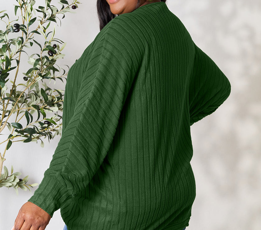 Basic Bae Full Size Ribbed Cocoon Cardigan