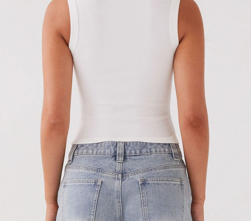 Lovelet Button Up Round Neck Tank