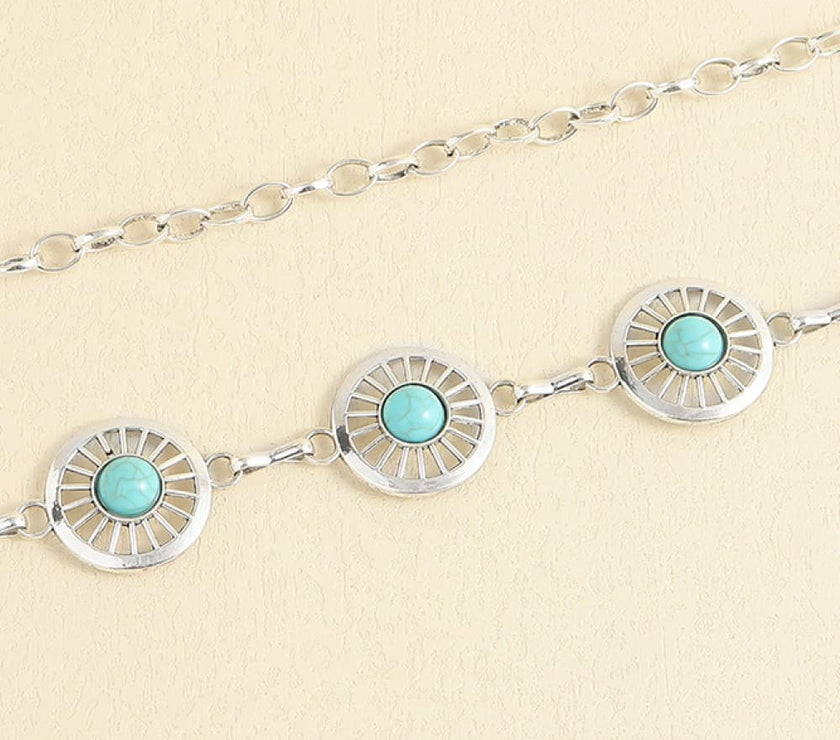 Vintage Turquoise Alloy Belt