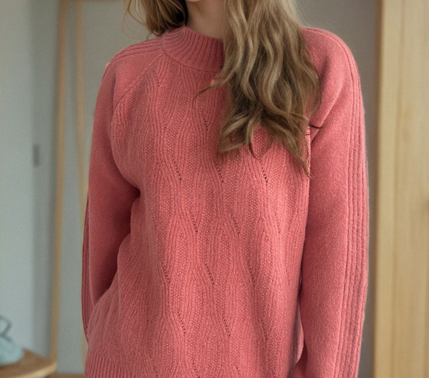 Mock Neck Long Sleeve Sweater