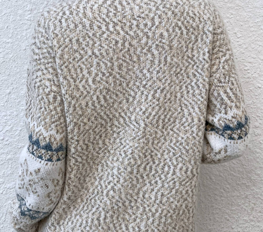 Snowflake Pattern Mock Neck Sweater