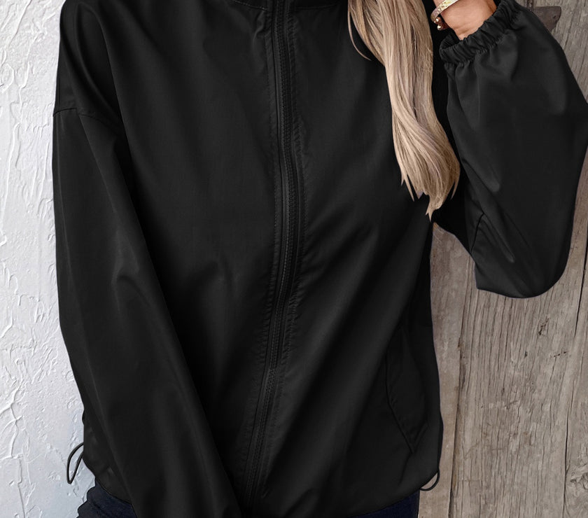 Ivy Lane Pocketed Zip Up Long Sleeve Jacket