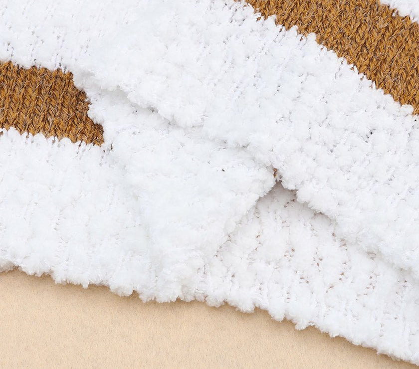 Striped Round Neck Dropped Shoulder Sweater