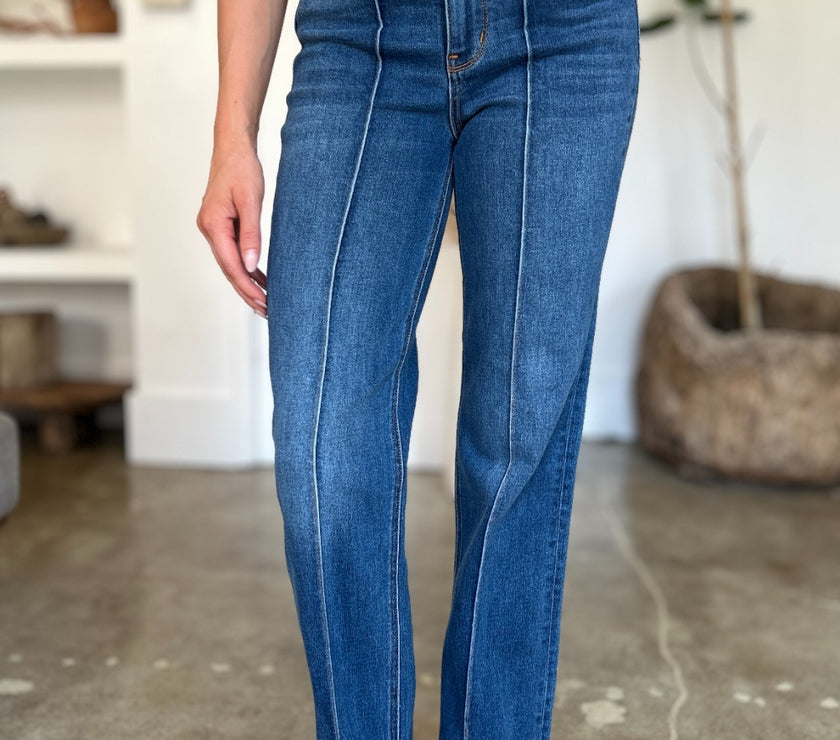 Judy Blue Full Size High Waist Front Seam Detail Straight Jeans