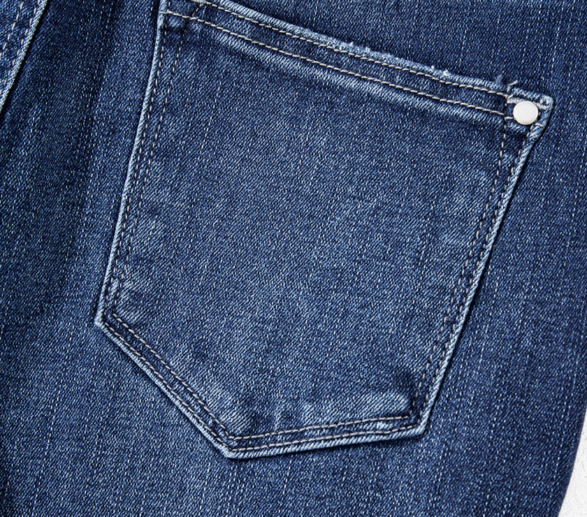 Sail Blue Mineral Wash Raw Hem High Waist Flared Jeans