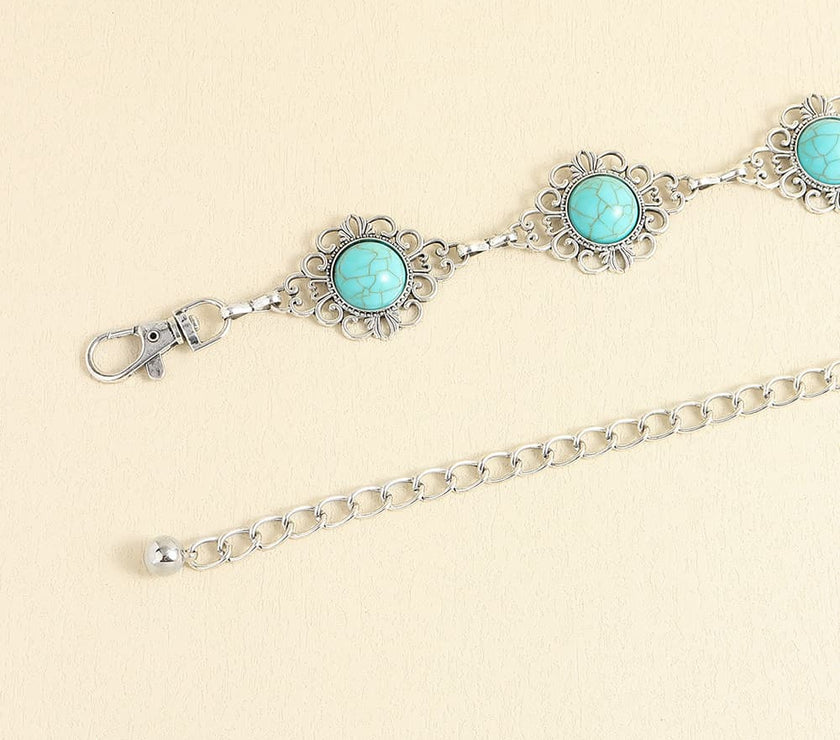 Vintage Turquoise Alloy Belt