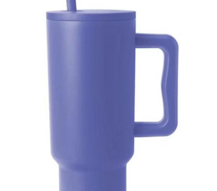 Monochromatic Stainless Steel Tumbler with Matching Straw