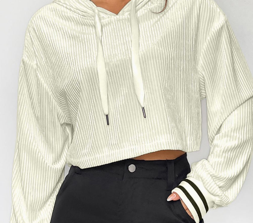 Drawstring Drop Shoulder Long Sleeve Hoodie