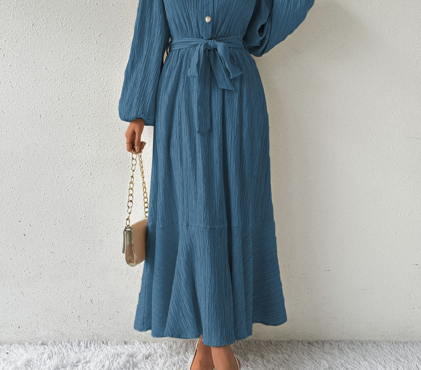 Honey Tie Waist Long Sleeve Dress