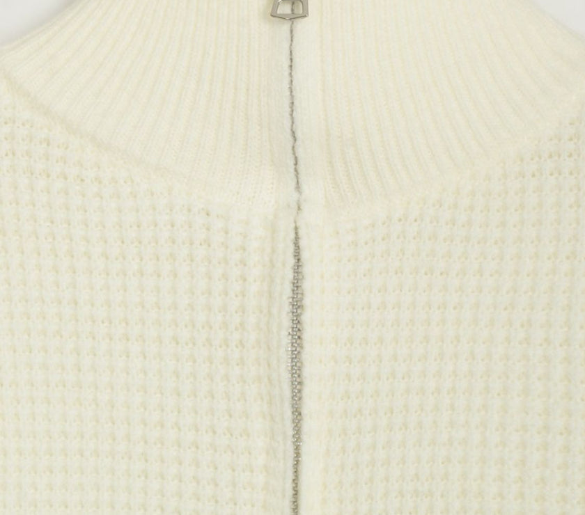 Striped Half Zip Long Sleeve Sweater