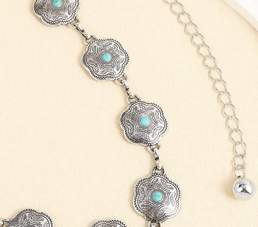 Vintage Turquoise Alloy Belt