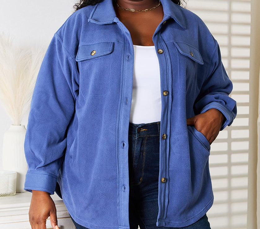 Heimish Cozy Girl Full Size Button Down Shacket