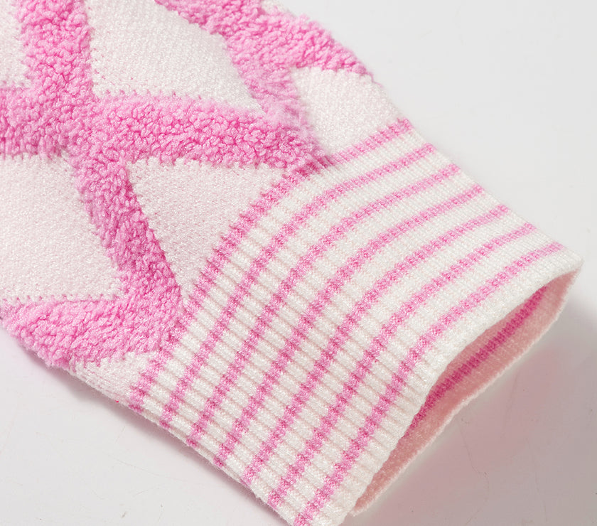 Geometric Open Front Long Sleeve Cardigan